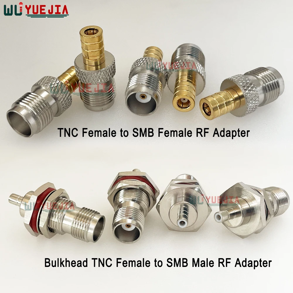 1Pcs RF Adapter TNC Female Bulkhead to SMB Male Plug 50 ohm Straight Coaxial Connector Brass For Antenna GPS Units RF Modules