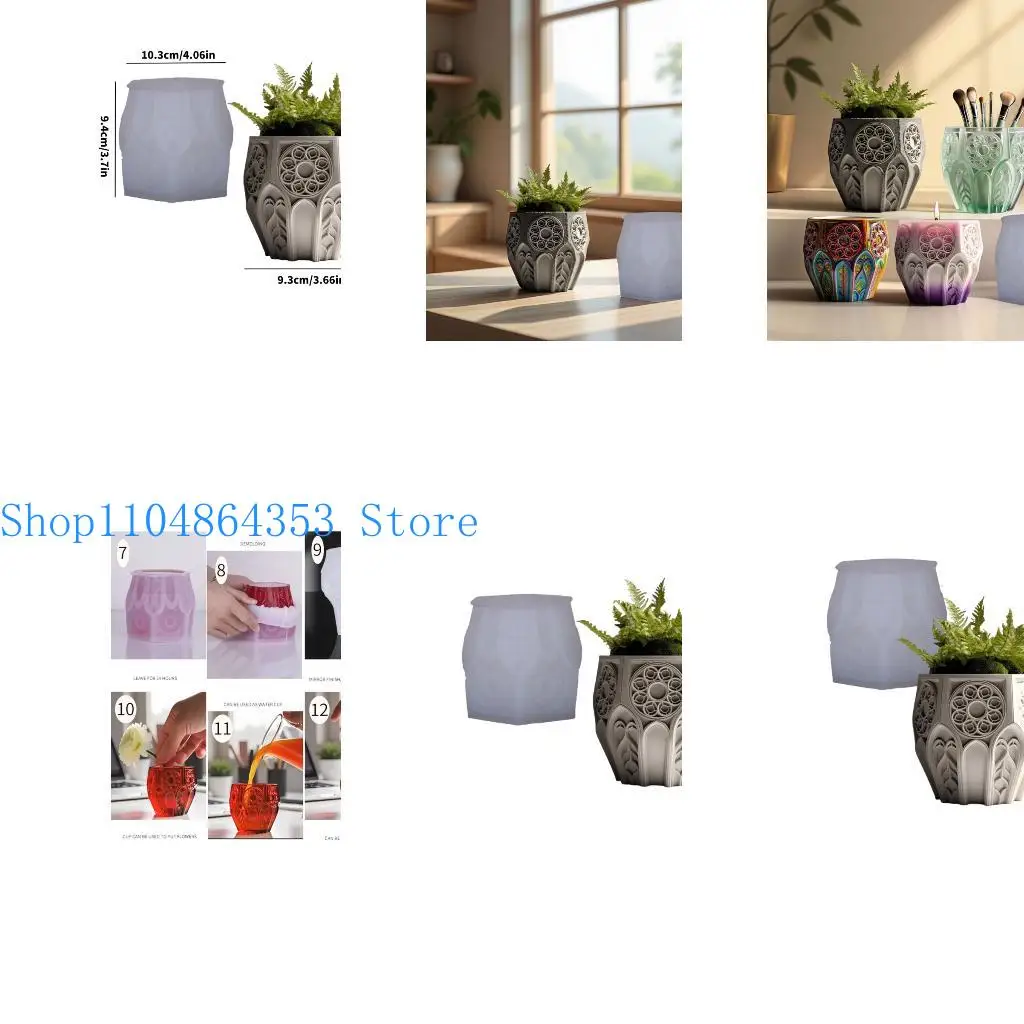 

652f декоративное церковное окно Силиконовая плесень для ремесленников Смолтер Свеча Кубок Гибкий многоразовый творческий