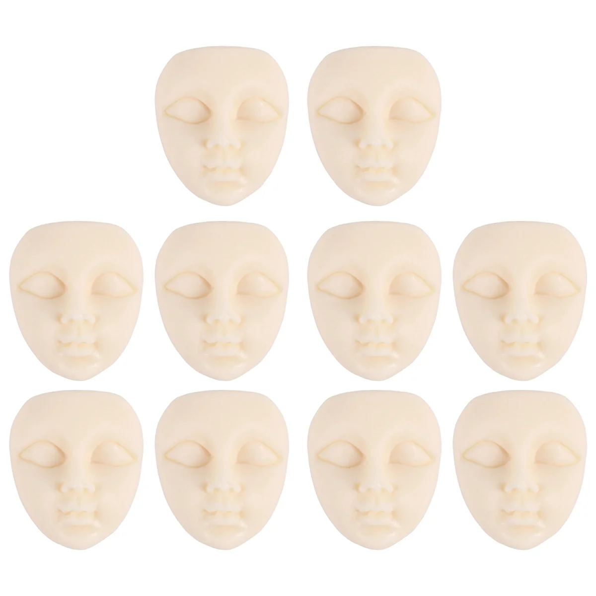 10 Stück Mini-Masken aus Kunstharz, flache Rückseite, Cabochon, beige, Mädchengesicht, flache Rückseite, Scrapbooking, DIY-Haarschleife, zum Basteln