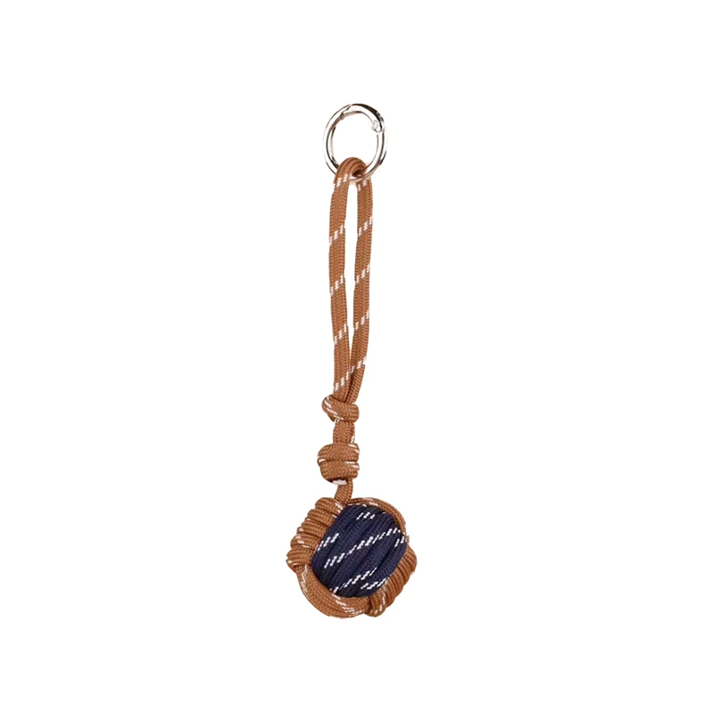 Ins style handbag charm, hand woven double colored ball cute creative hanging rope Nylon rope lock ball bag accessories