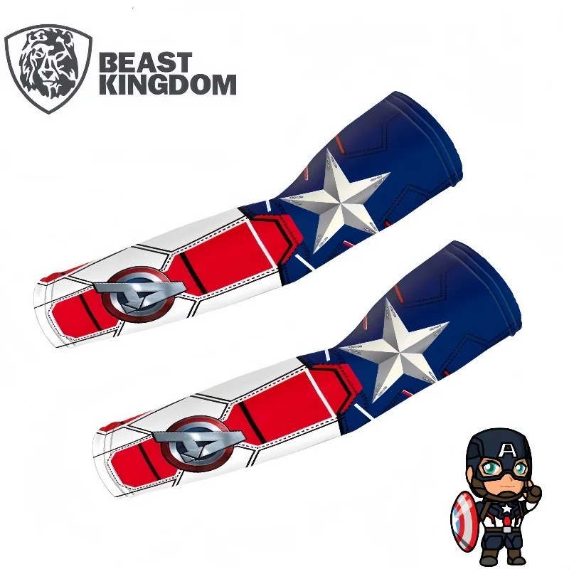 BeastKingdom Protector solar para estudiantes Manga de seda de hielo Anime Spiderman Capitán América Protector de brazo para mosquitos al aire libre regalo de vacaciones