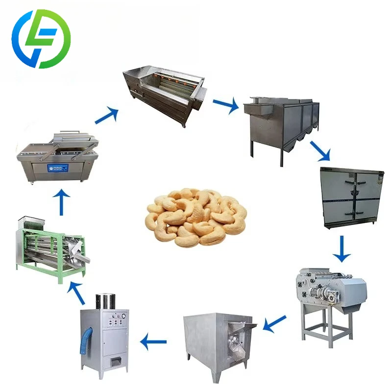 Customize Cashew Shelling Peeling Packing Processing Machine Line Automatic Cashew Nut Sheller Machine Butter Making Machine