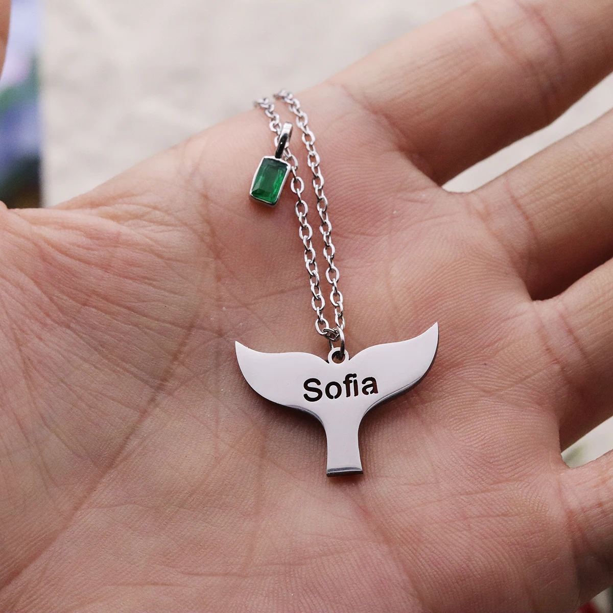 Todorova Custom Name Whale Tail Pendant Necklace Marine Protected Animals Stainless Steel Fashion Jewelry Gift For Him