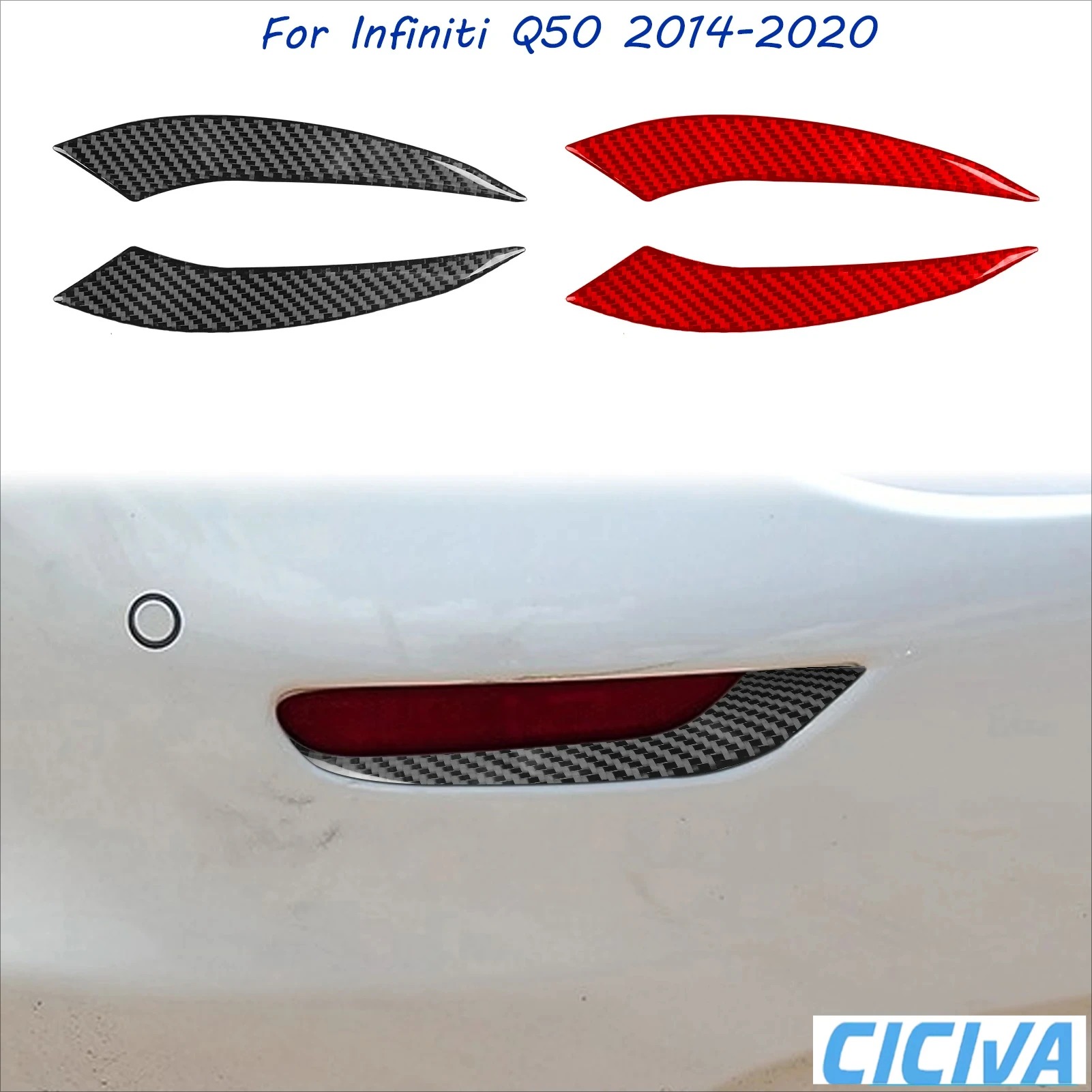 

For Infiniti Q50 2014-2020 Auto Rear Tail Lights Soft Carbon Fiber Car Decoration External Accessories Cover Tuning Stickers