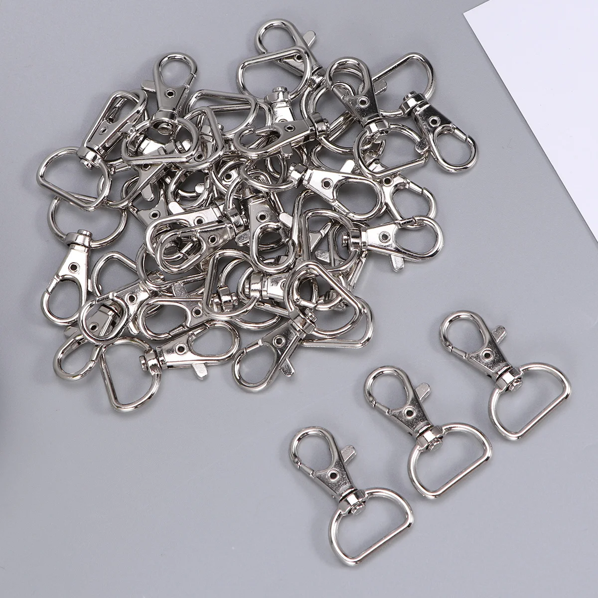 

30 шт. поворотные карабины серебро 8 мм 5/16 дюймов брелок застежка для DIY поводки для собак украшения аппаратные аксессуары 360 градусов