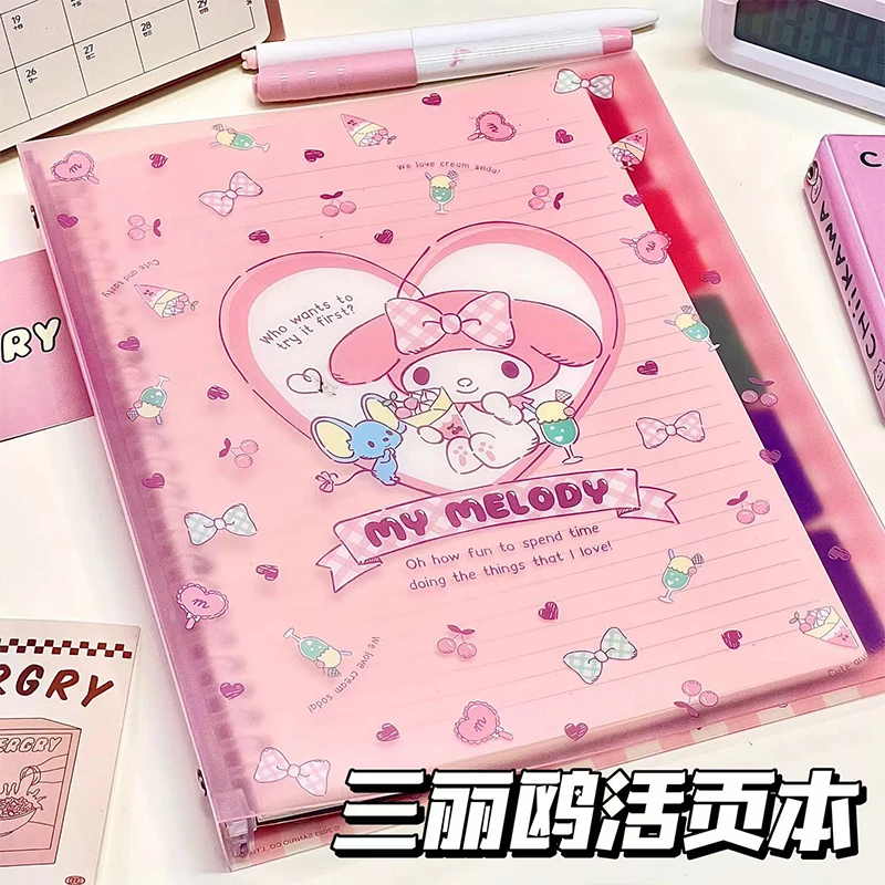 Sanrio My Melody transparently Cover Notebooks Kawaii Cute Anime Cartoon Student Handbook Stationery Notepad Toys Girls Gifts