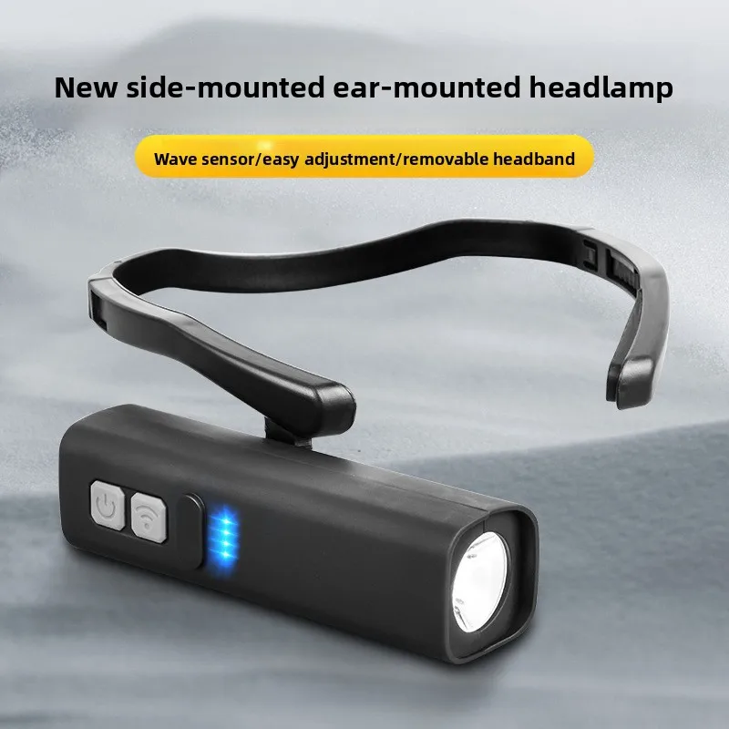 Lightweight Ear Hook Induction Head Light IR Gesture Switch Multi Dimmable Portable Lamp For Night Run Bank Fishing Hiking
