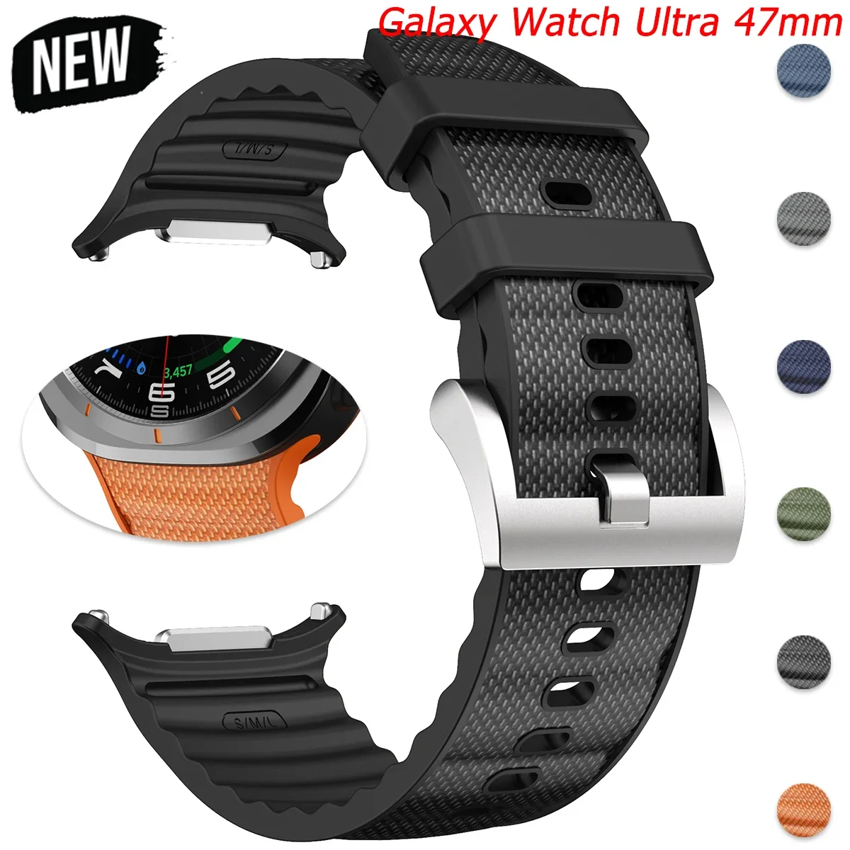 Silicone Strap For samsung Galaxy Watch Ultra 2025 47mm Band Wristband For galaxy Watch 7 Ultra Quick Fit Sports Bracelet