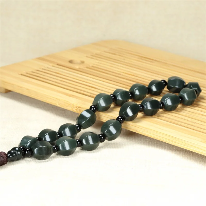 Hot Selling Natural Hand -carve Hetian Jade Bracelet Buddha Beads Fashion Jewelry Accessories Men Women Luck Gifts1