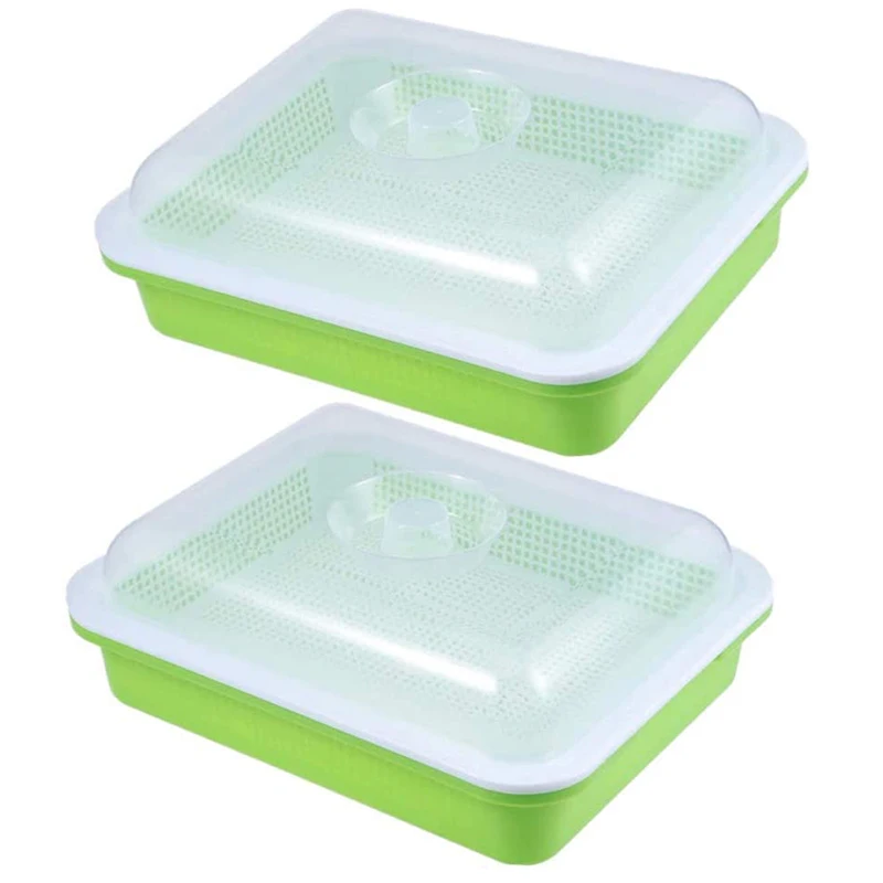 2-Piece Seed Germination Tray, Seed Germination Tray With Lid, Soilless Cultivation With Drainage Holes