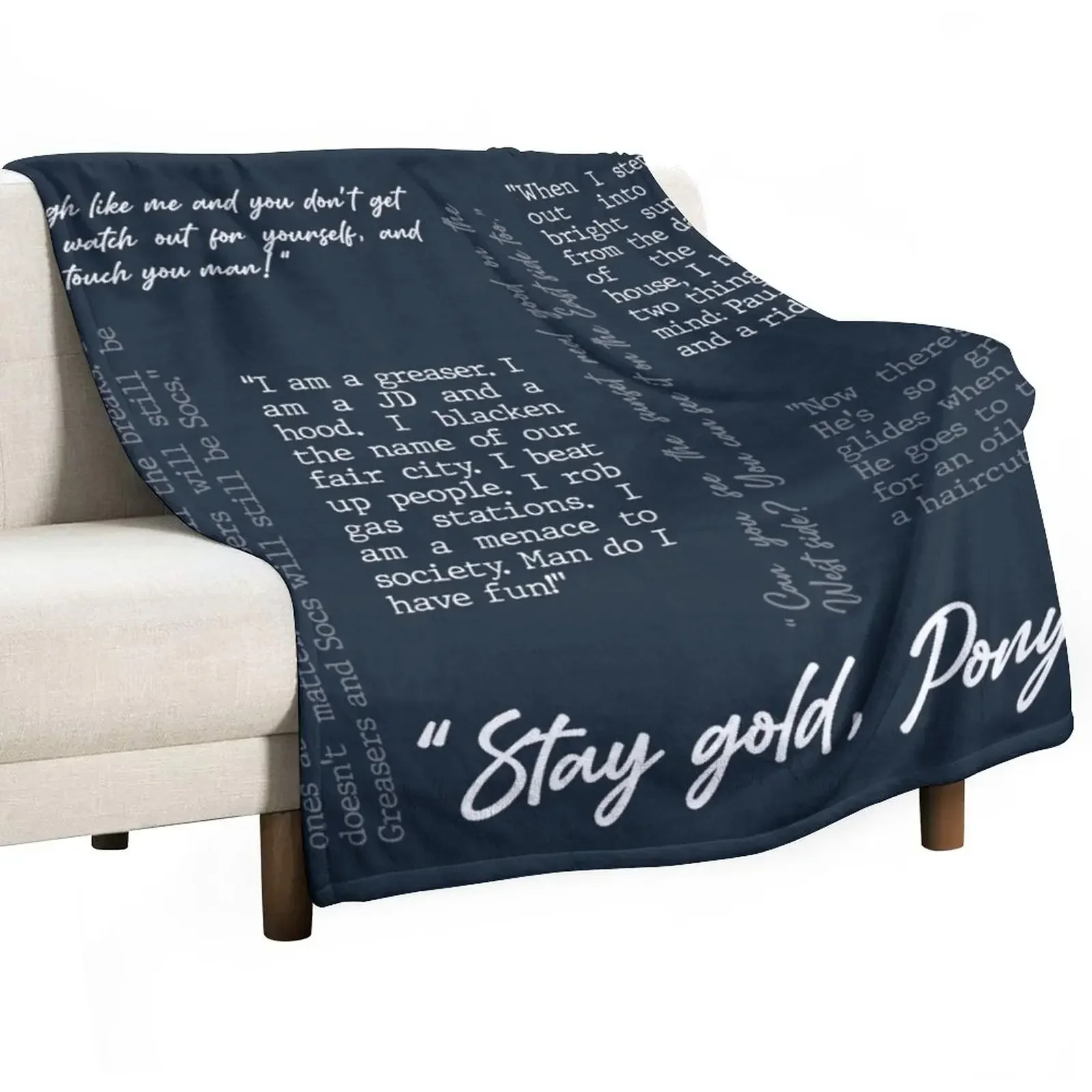 

Outsiders Word Cloud - Stay Gold Ponyboy Throw Blanket Designers Hairy Blankets