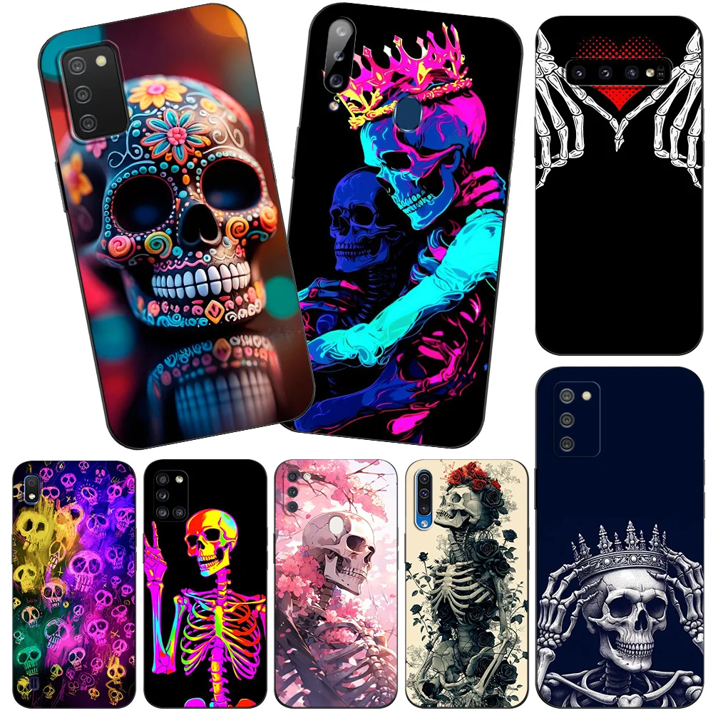 Black tpu Case For Samsung Galaxy A50 50S A30S A10 A01 A11 A21S A31 A41 A51 A71 Cover Legend Skull Art