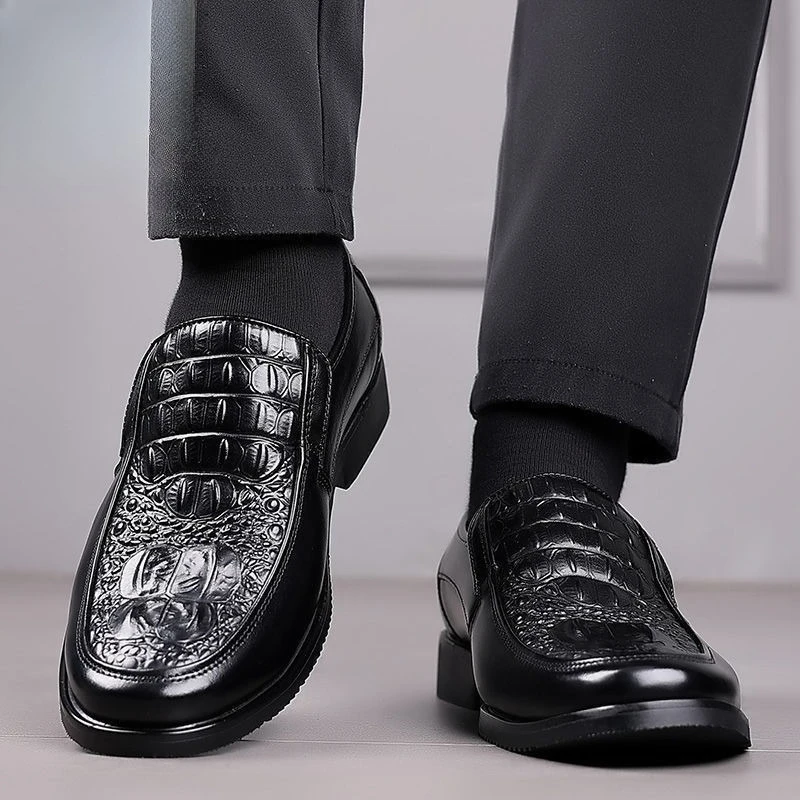 

Весенне-осенние черные мягкие социальные туфли с круглым носком для мужчин, стиль 2025 года, дешевые повседневные деловые туфли высокого качества для мужчин