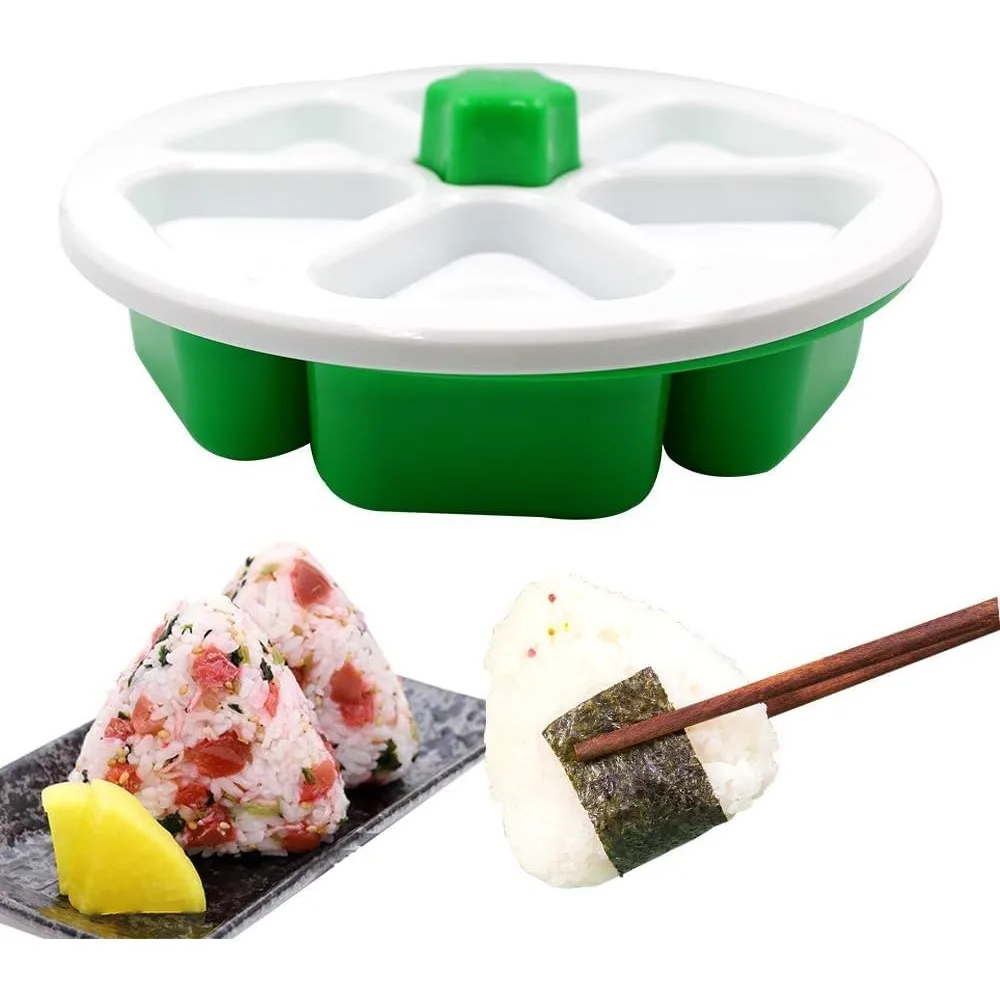 DIY Triangle Sushi Mold, Food Grade BPA Free Onigiri Maker Onigiri Rice Mold, Make Up To 6 Sushi Rice Balls Lunch Bento Mold