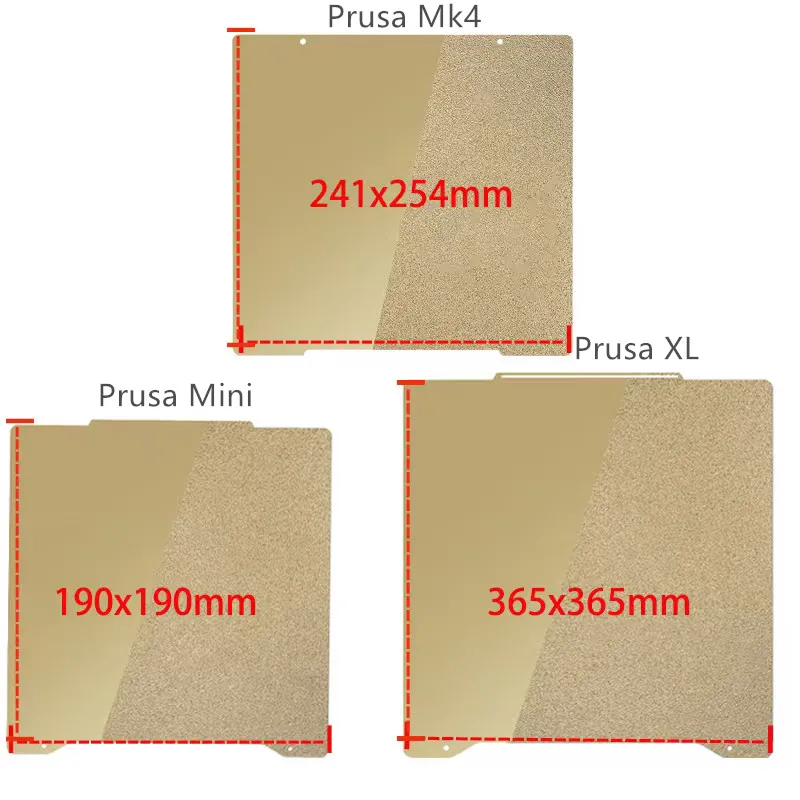 

Upgrade Prusa Mini /Prusa I3 MK3S MK4 /Prusa XL Build Plate PEI Sheet Smooth/Textured PEI Flexible Steel for Prusa 3D Printer