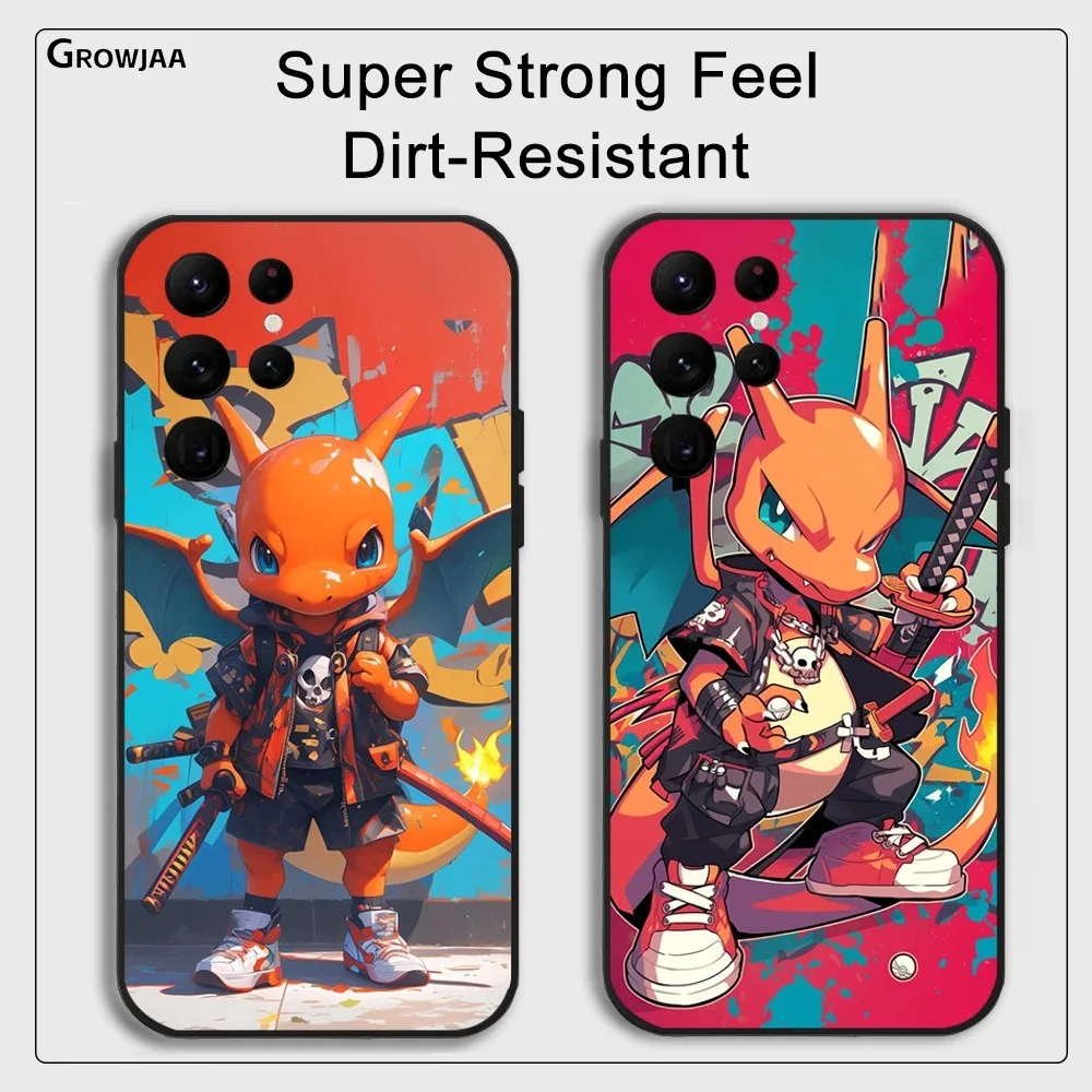  Charizard Hip Hop Phone Case for Samsung Galaxy S24 Ultra S22 S23 Ultra S21 S20 Protective Silicone Funda Colorful Cover