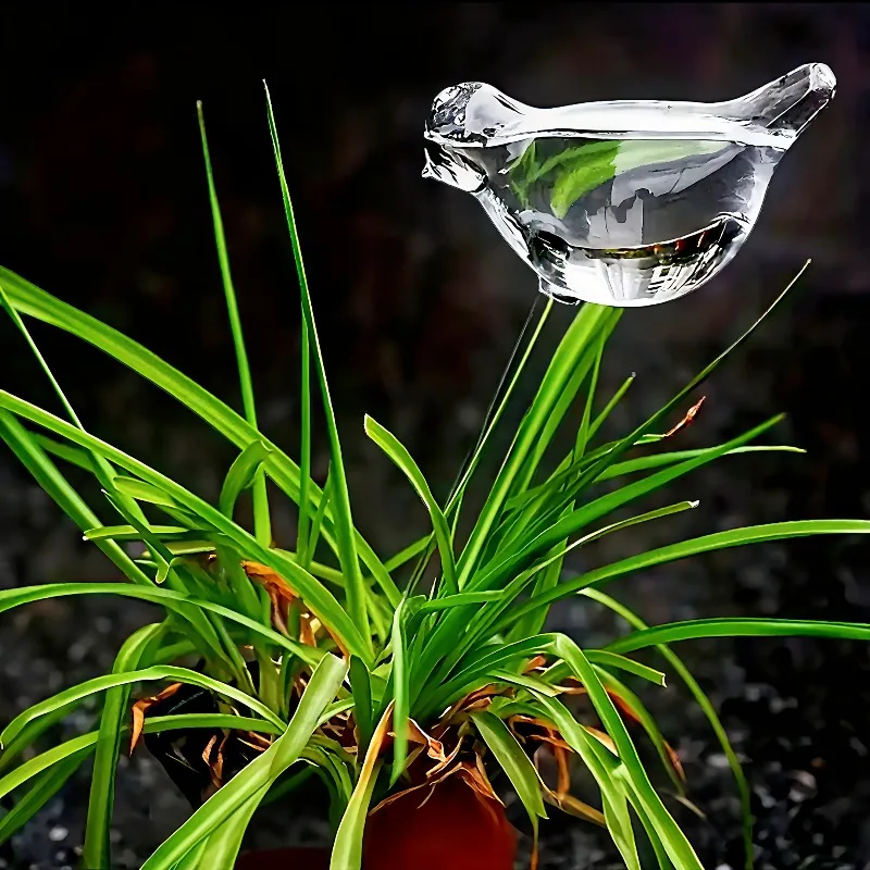 5pcs Automatic Plant Watering Bulb, Bird Shape for Sustained Release, Vacation Plant Care with Simple Vacuum Principle