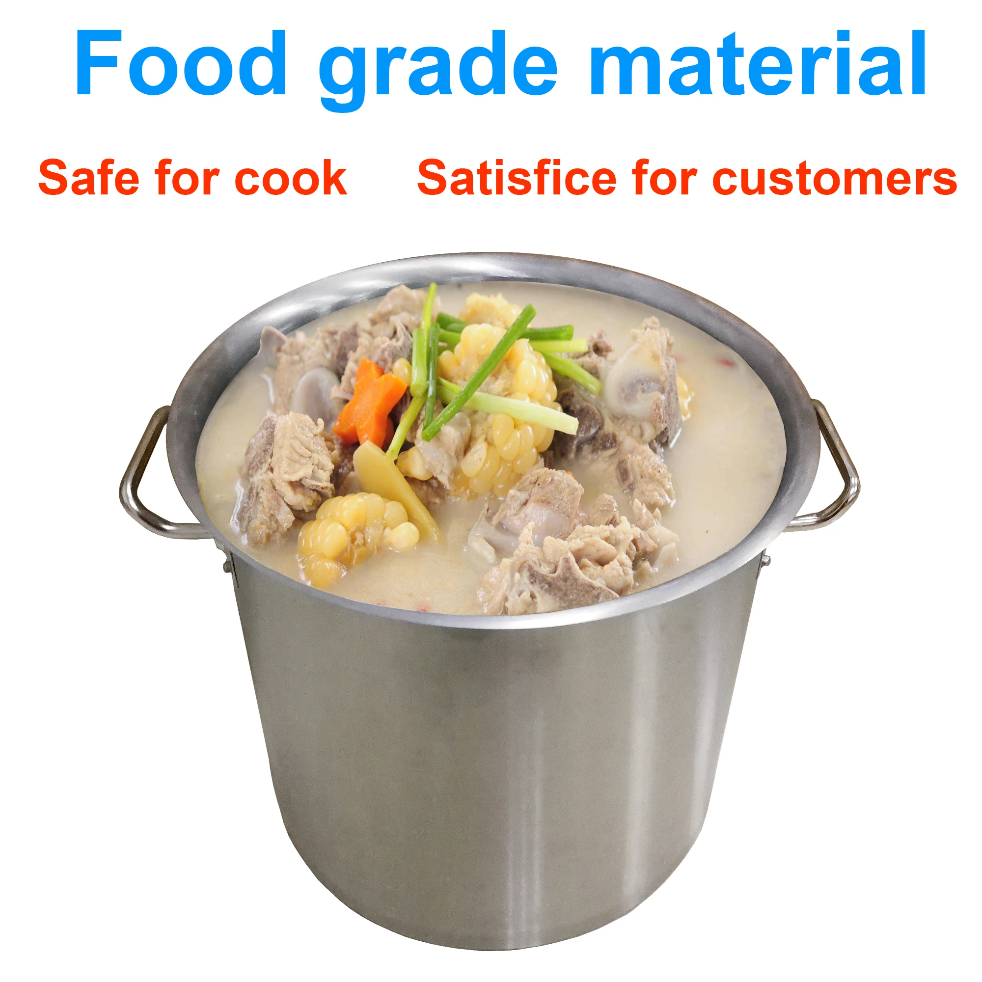 Thickened 304 double-layer bottom stainless steel commercial pot cover, large-capacity household type 03 model composite bottom