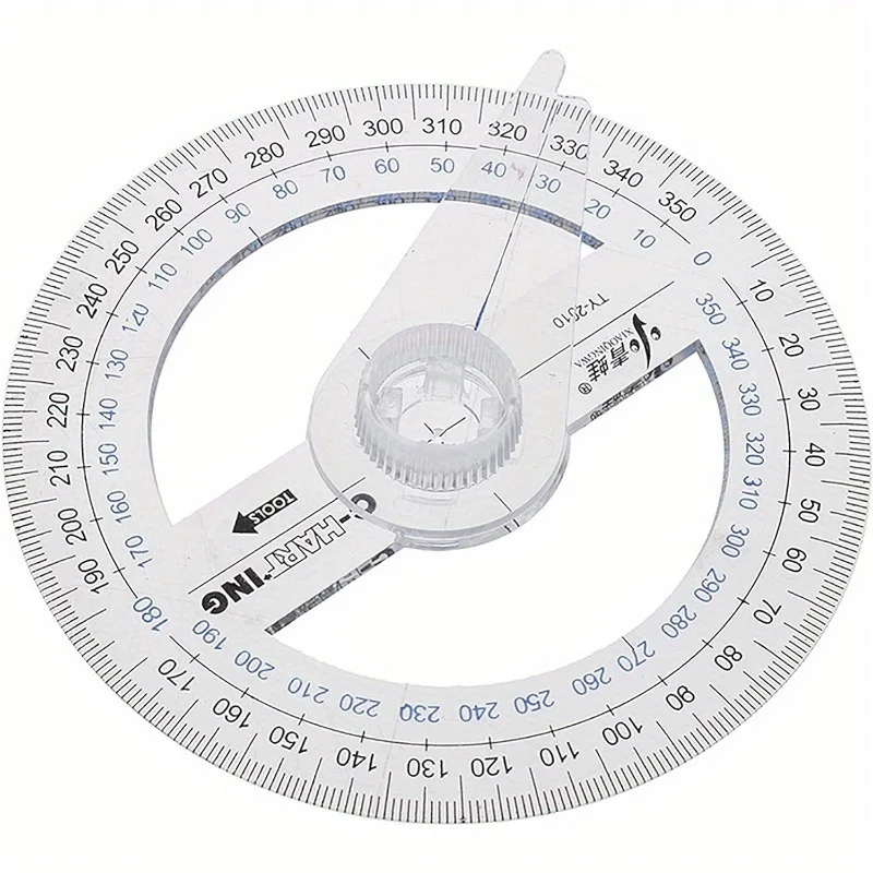 2 pz 360 ° protactor plastica matematica trasparente righello strumenti di disegno cerchio Winkelmesser
