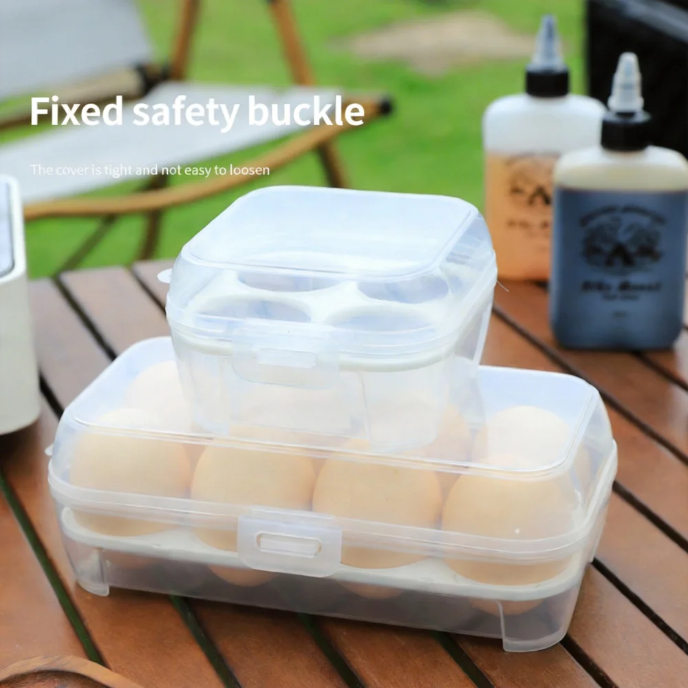 Outdoor Camping Egg Storage Box Shockproof Portable Egg Holder 3/4/8 Grids PP Plastic Sealed Egg Case Picnic Kitchen Gear