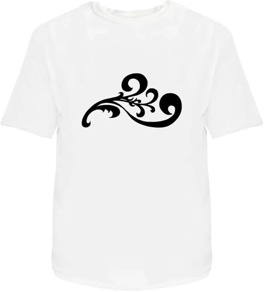 Extra Large Decorative Flourish  (White) (TA00222559)  Anime n Clothing  High Quality 100%Cotton Short Sleeve