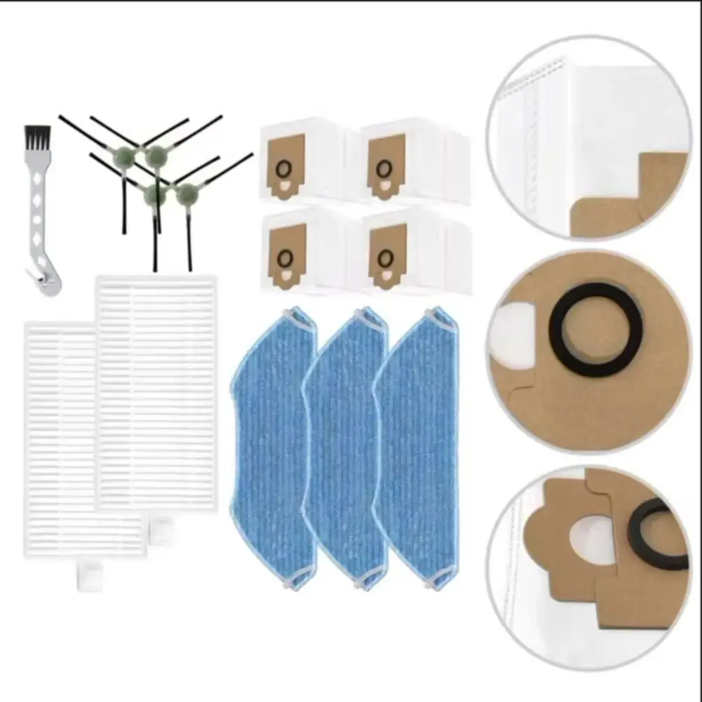 Filter Mop Cloth Dust Bag Side Brush Kit For Lefant M2 Pro / M2S Pro Robot Vacuum Cleaner Brush Filter Mop Cloth Dust Bag