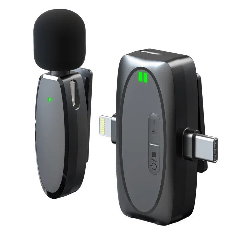 Wireless collar clip, microphone, live video, intelligent noise reduction recording, fully compatible three-in-one charging
