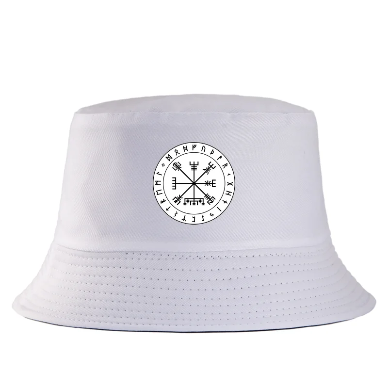 Viking Compass Vegvisir Bucket Hat Men Women Runic Circle Nordic Mythology Fisherman Cap Summer Hat Harajuku Streetwear Panama