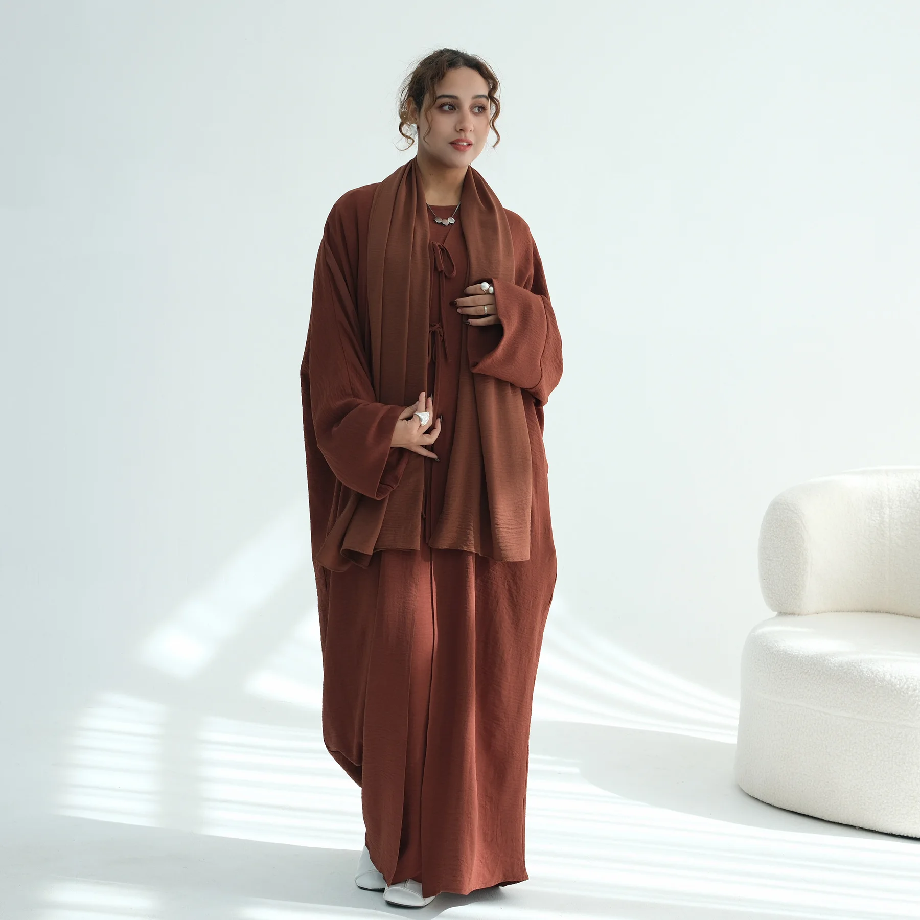 Eid Djellaba dubaï Abayas femmes ouvert Kimono Robe Maxi turquie caftan Ramadan pansement vêtements islamiques Robe Caftan moyen-orient