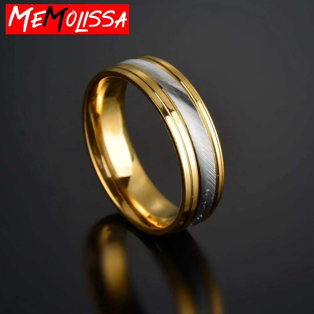 Titanium Steel Engrave Gold Color Wedding Bands Ring for men Wedding Promise Rings For Women Engagement Jewelry