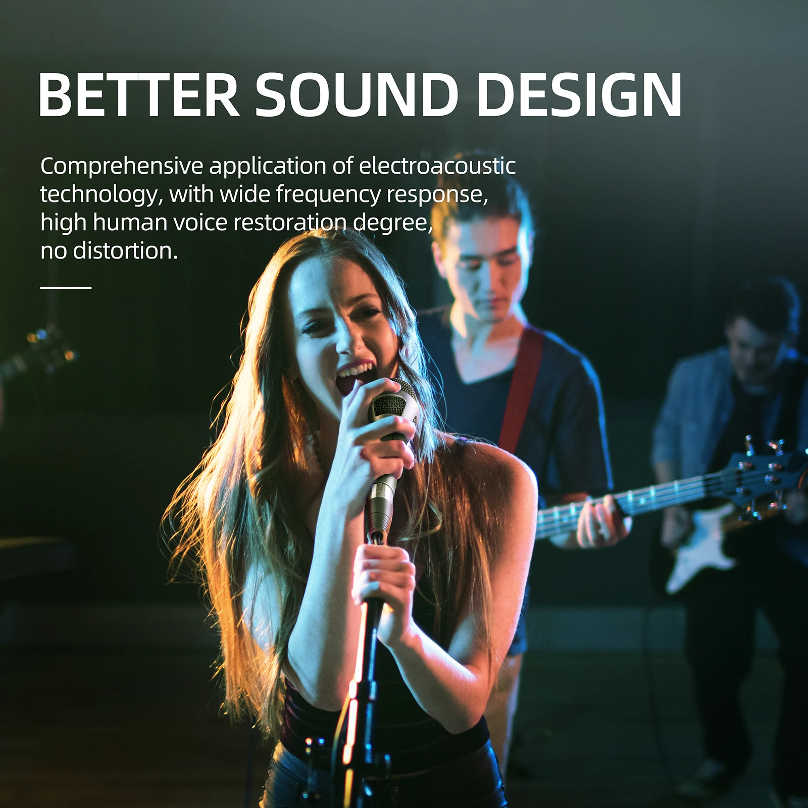 

Профессиональный динамический микрофон Debra DB-707 с проводным подключением, поддержка 48V, переключатель режимов усиления, для прямых трансляций, веб-трансляций, выступлений в группе.