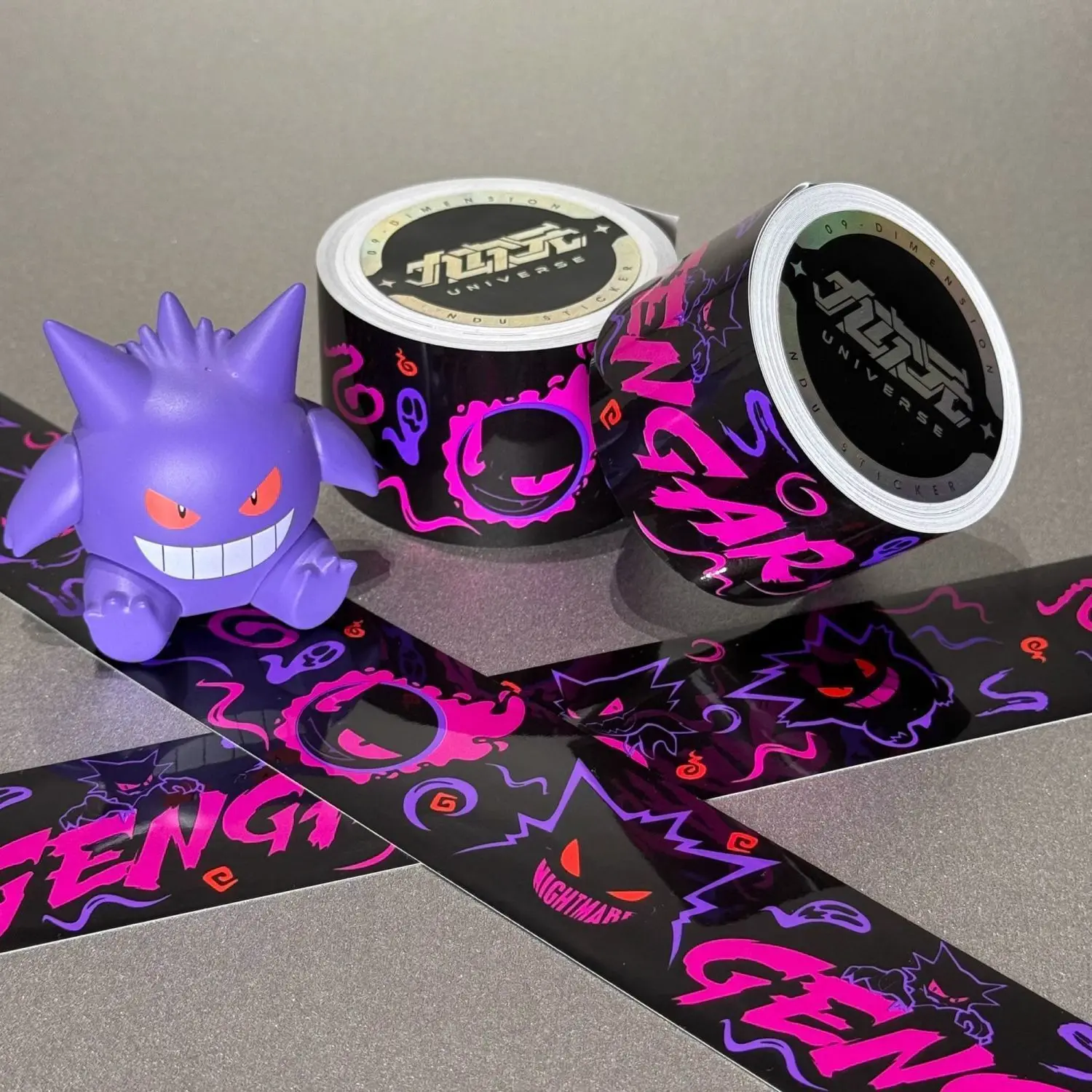 DIY Pokemon Gengar Decorative Tape Creative Synthetic Paper Tape for Collage Journal Scrapbooking Crafts Masking Tape Stickers