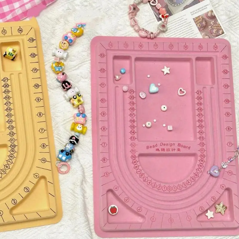 Colorful Bead Design Board Bracelet Necklace Making Tray Measuring Tool DIY Handcraft Jewelry Beading Accessories