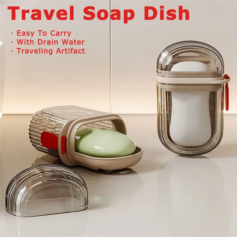 

B59A Travel Soap Box With Lid And Drain Seal Portable Small Soap Box Travel Soap Box