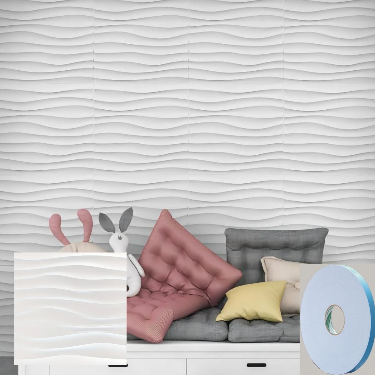 

12/20/30 шт. 3D стеновые панели из ПВХ для внутреннего украшения стен, для гостиной, зала, спальни, офиса отеля, включая ленту