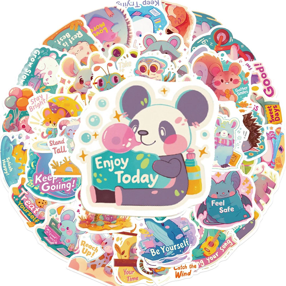 

10/30/50pcs Kawaii Cartoon Dopamine Animals Stickers Cute Aesthetic Decals Kid Toy DIY Stationery Luggage Phone Graffiti Sticker