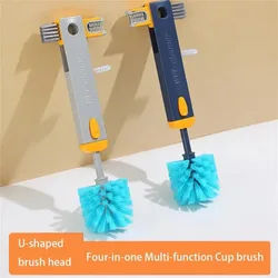 Cup Brush Cleaner Telescopic Rod Washing Cup Cleaning Brush Cup Cover Groove Gap Brush Milk Bottle Brush Thermos Cup Lid Brush