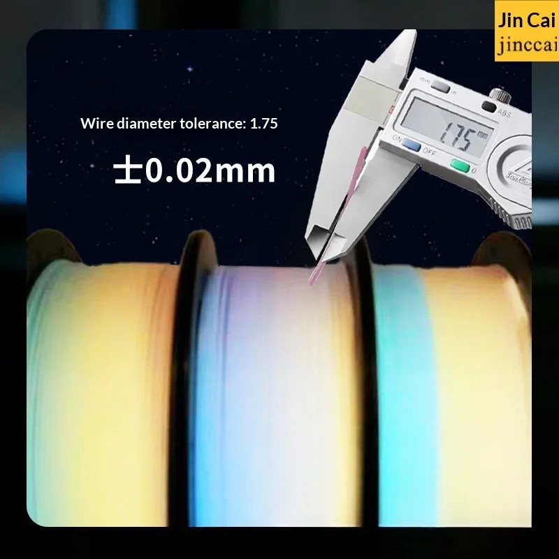Jincai PLA Glow in Dark Rainbow Filament 1.75mm 1kg Luminous 3D Printer Material for FDM DIY Art Toy Model Printing Decoration