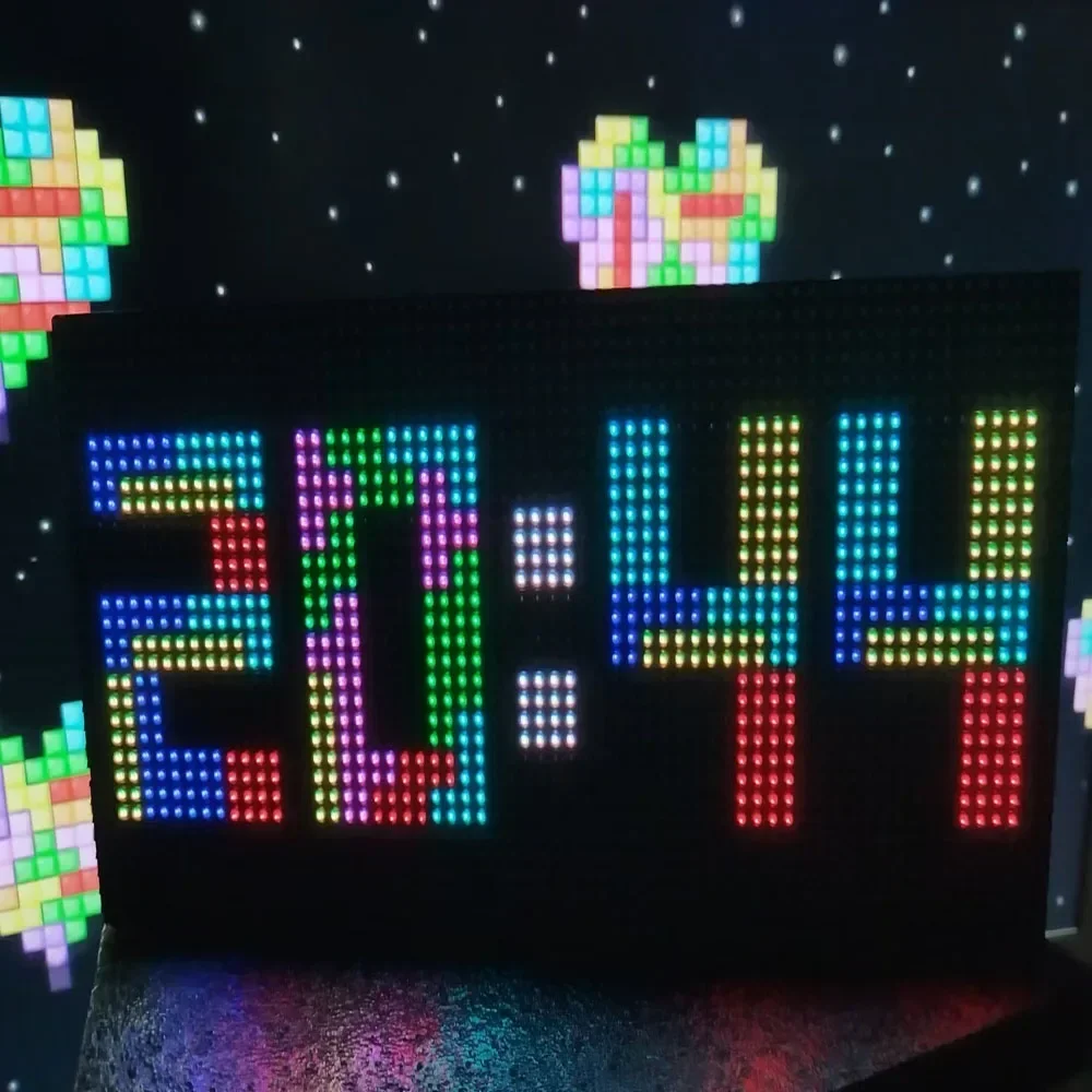 RGB WIFI Digitale Automatische Timing Klok Dot Matrix Klok Multifunctioneel Blok LED Full Color Display Klok