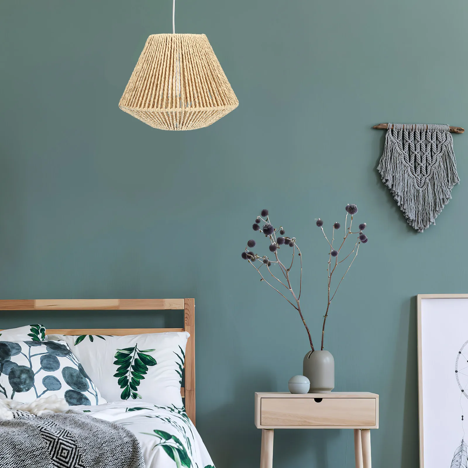 

Rustic Style Straw Woven Lampshade Hanging Lamp Cover for Home Restaurant Hotel Soft Light Shade Lamp Shades Woven Lampshades