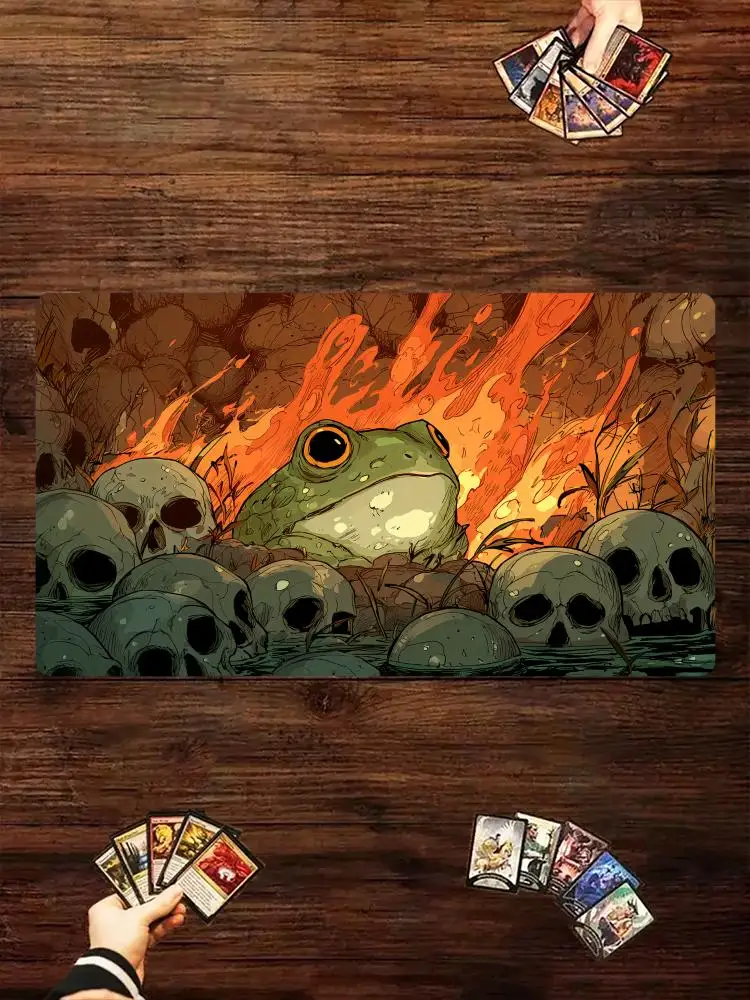 Mata do gry TCG w stylu dark z motywem żaby i czaszki, mata do walki kart Magic, 35x60 cm, maty do gier zbiorczych, tapeta, mata Magic, podkładka pod karty. — zdjęcie produktu 7