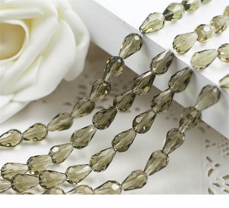60/70PCS 8/10mm Kristall Tropfen Form Perlen für Schmuck Machen Waterdrop AB Glas Perlen lose Schmuck Perlen DIY Armbänder – Detail 19
