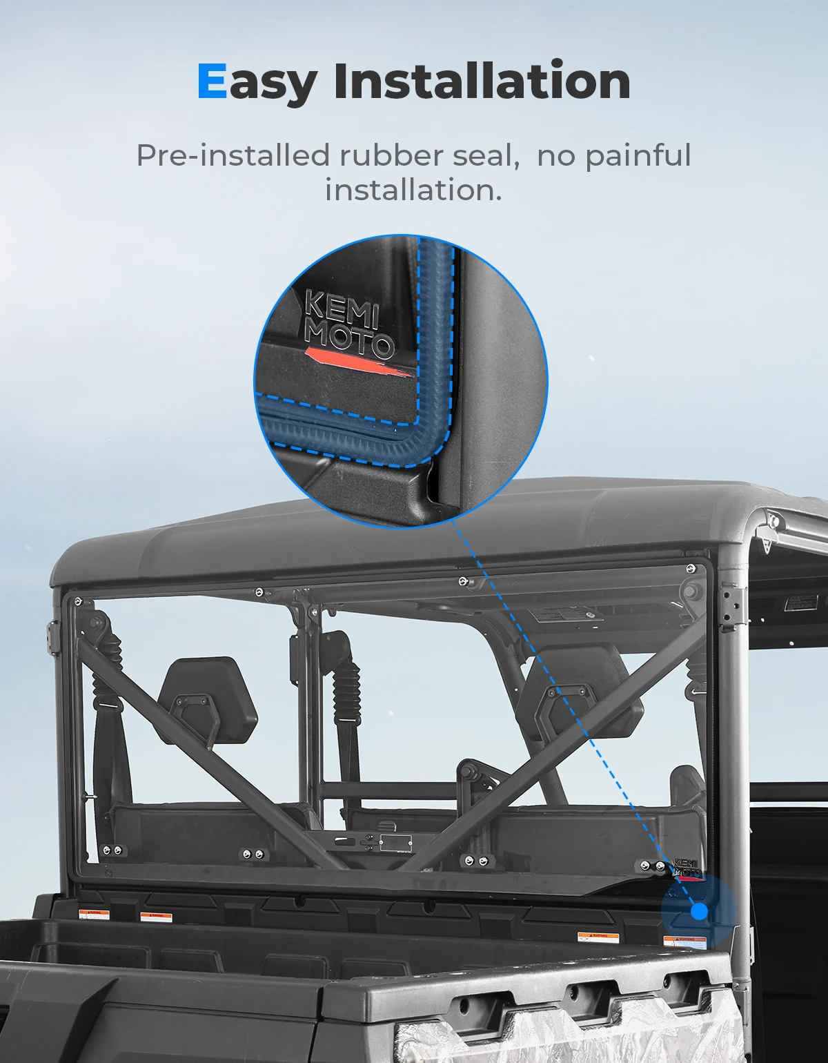 PC Clear Rear Windshield For CFMOTO UFORCE 1000 2019+/1000XL 2022+ Windproof Dustproof Noise Reduction UTV Windscreen