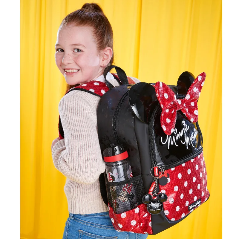 Australian Smiggle Schoolbag Female Minnie Backpack Children Knapsack Case Lunch Bag Water Cup Pen Bag Backpack Set Children Gif