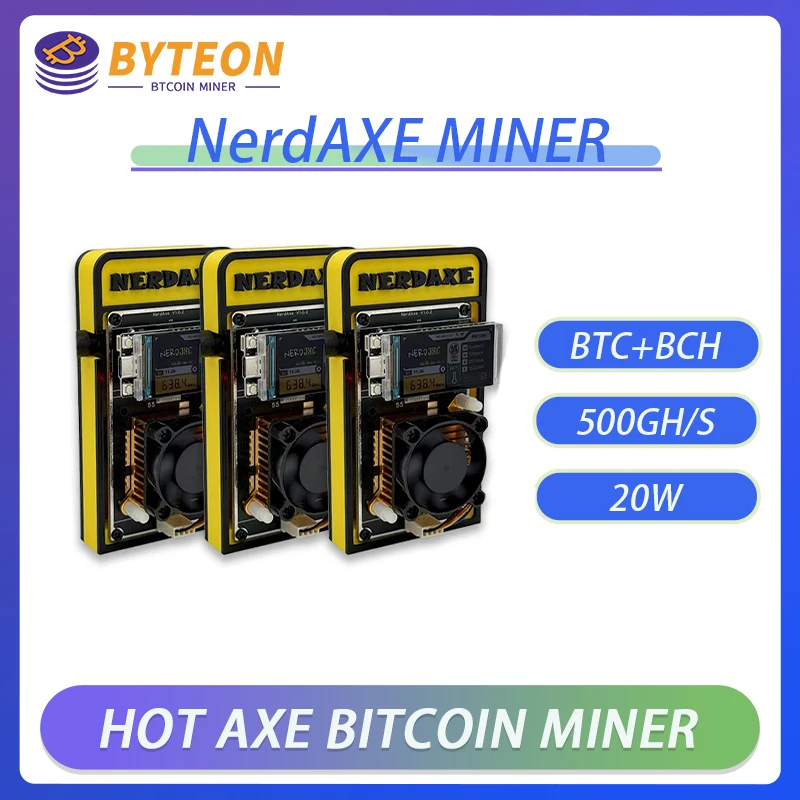 

Майнер с дисплеем Bitcoin ASIC Micro Miner Nerdaxe Miner 500Gh/S S19XP Bitaxe Nerdminer BM1366 Лотерейный майнер