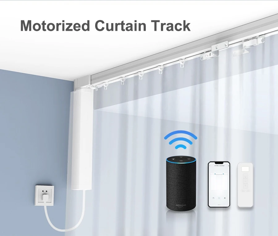 Electric Curtains Motor Set WiFi Smart Curtain Drivers Remote Control Google Alexa Control Automatic Curtains Motor