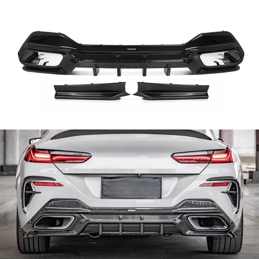

ForBMW 8 Series G16 Rear Bumper Diffuser SQ Style Prepreg Carbon Fiber Diffuser