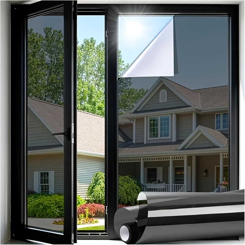 Multi-size One Way Mirror Window Film Privacy Sun Blocking Glass Sticker Heat Control Reflective Film Self Adhesive Window Tint