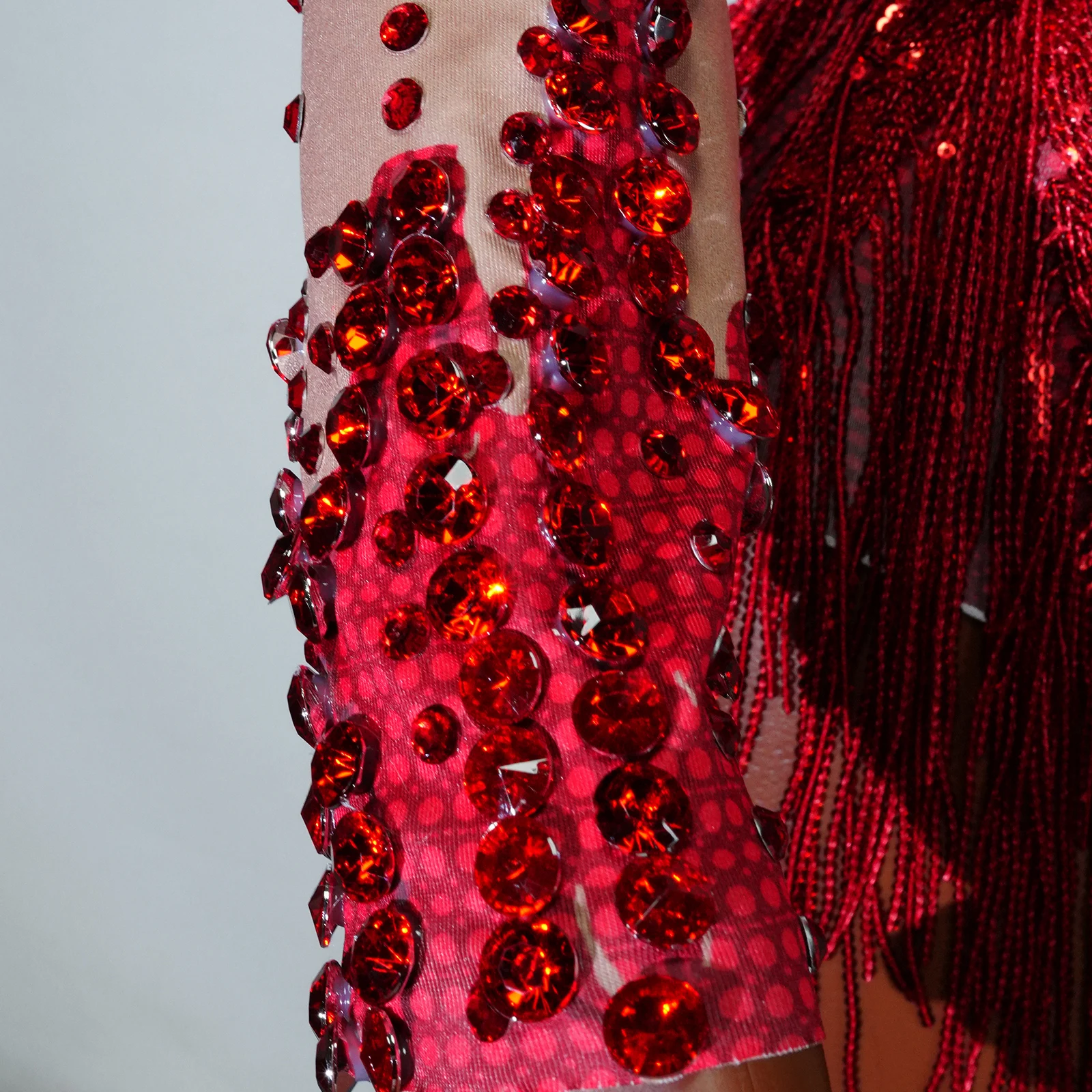 Strass borla bodysuit feminino brilho lantejoulas gogo traje palco dançarino desempenho festa de aniversário clube wear