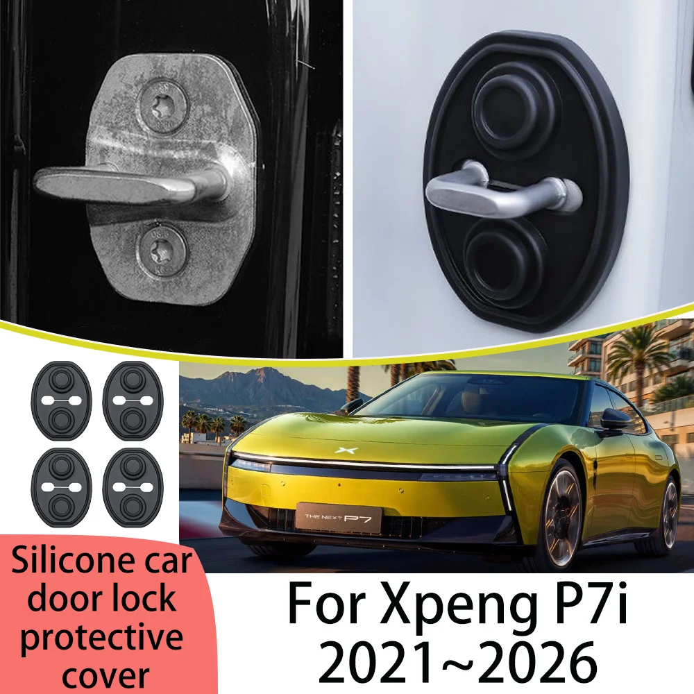 

For Xpeng P7i P7 UItra E28 E29 2022~2027 23 24 25 26 Car Door Silicone Lock Protect Case Waterproof Buffer Interior Accessories